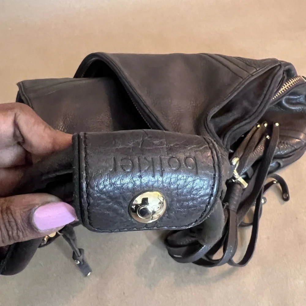 Botkier Chrystie Brown Genuine Leather Double Compartment Pockets Hobo Bag - Picture 3 of 12